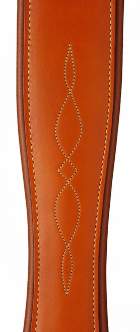 Edgewood Fancy Stitch Leather Overlay Girth With Double End Elastic - Image 2